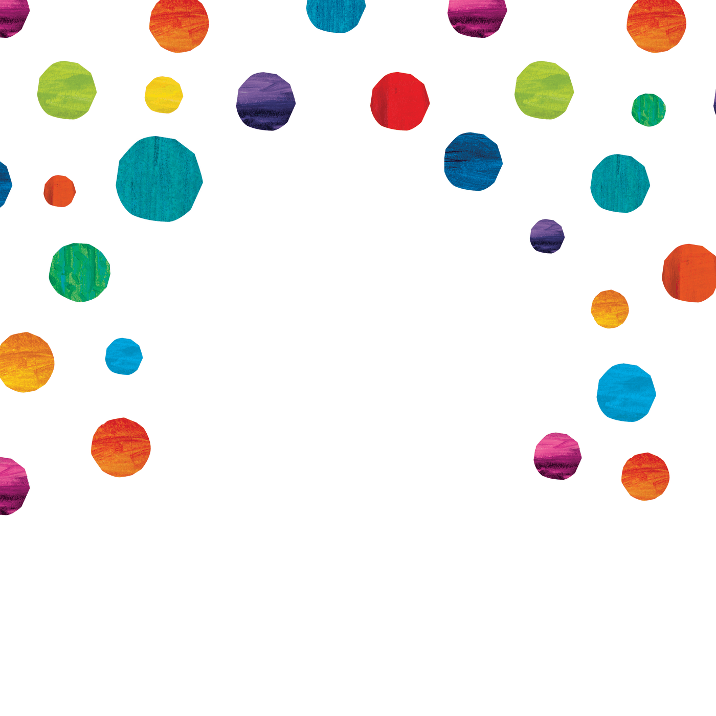 Polka dots drawn in The Very Hungry Caterpillar style.